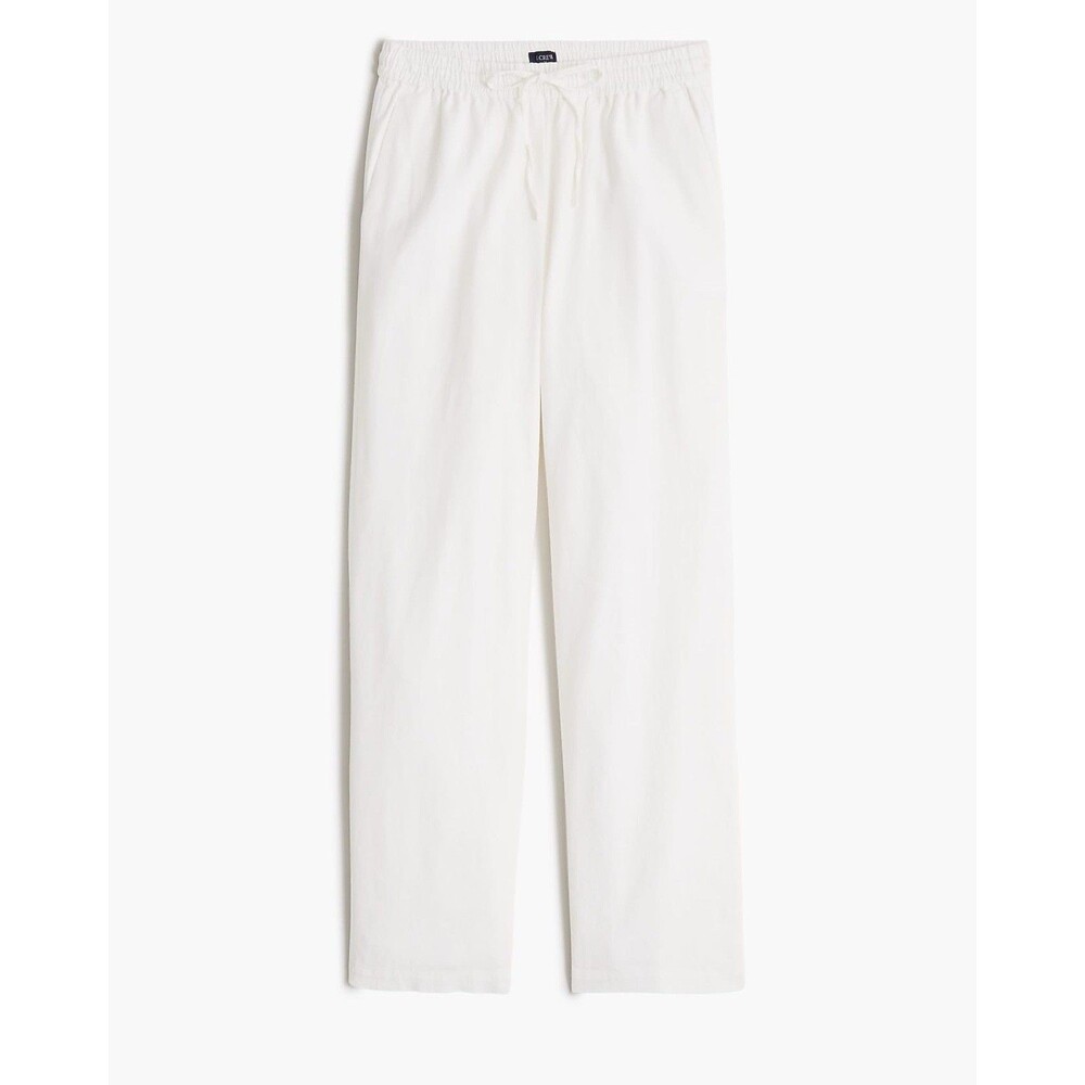 J.Crew Factory Linen-blend slim wide-leg drawstring pant NWT Size 10 - Picture 4 of 12